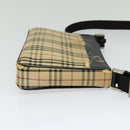 BURBERRY Nova Check Shoulder Bag Canvas Beige Silver Auth 138221-5