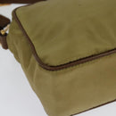 PRADA Shoulder Bag Nylon Beige Gold Auth 138224-15