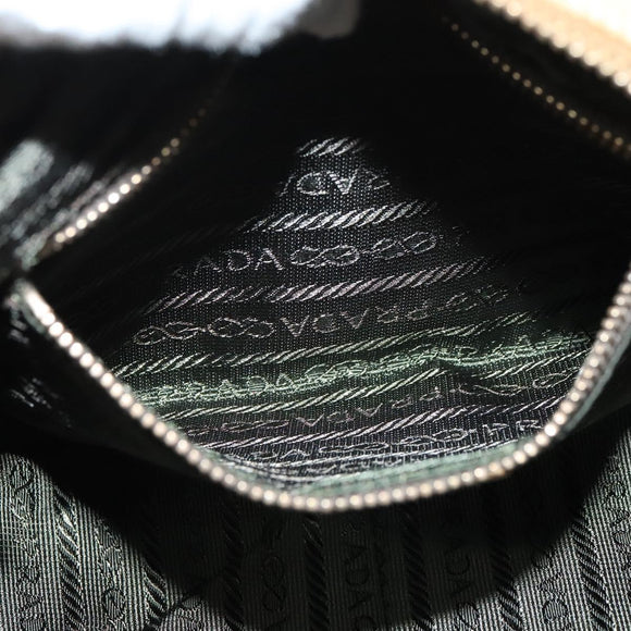 PRADA Shoulder Bag Nylon Beige Gold Auth 138224