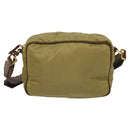 PRADA Shoulder Bag Nylon Beige Gold Auth 138224-2