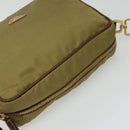 PRADA Shoulder Bag Nylon Beige Gold Auth 138224-6