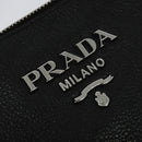 PRADA Shoulder Bag Leather Black Silver Auth 138225-17