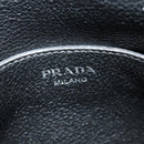 PRADA Shoulder Bag Leather Black Silver Auth 138225-10