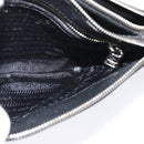 PRADA Shoulder Bag Leather Black Silver Auth 138225-21