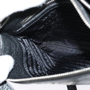 PRADA Shoulder Bag Leather Black Silver Auth 138225-22