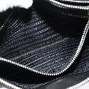 PRADA Shoulder Bag Leather Black Silver Auth 138225-23