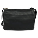 PRADA Shoulder Bag Leather Black Silver Auth 138225-2