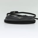 PRADA Shoulder Bag Leather Black Silver Auth 138225-5