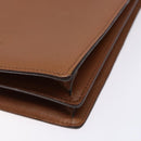 BVLGARI Hand Bag Leather Brown Gold Auth 138226-10