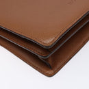 BVLGARI Hand Bag Leather Brown Gold Auth 138226-11