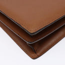 BVLGARI Hand Bag Leather Brown Gold Auth 138226-13