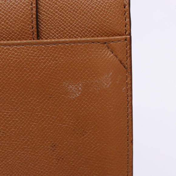 BVLGARI Hand Bag Leather Brown Gold Auth 138226