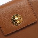 BVLGARI Hand Bag Leather Brown Gold Auth 138226-16