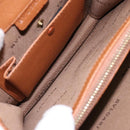 BVLGARI Hand Bag Leather Brown Gold Auth 138226-18