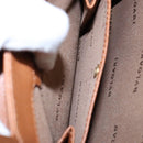 BVLGARI Hand Bag Leather Brown Gold Auth 138226-21