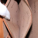 BVLGARI Hand Bag Leather Brown Gold Auth 138226-22