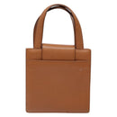 BVLGARI Hand Bag Leather Brown Gold Auth 138226-3