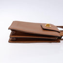 BVLGARI Hand Bag Leather Brown Gold Auth 138226-4