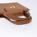 BVLGARI Hand Bag Leather Brown Gold Auth 138226-7
