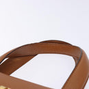 BVLGARI Hand Bag Leather Brown Gold Auth 138226-8