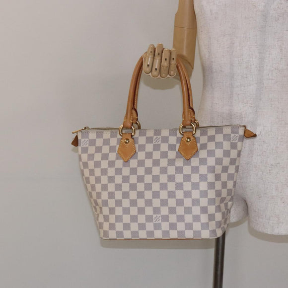 LOUIS VUITTON Damier Azur Saleya PM Tote Bag N51186 LV Auth 138231