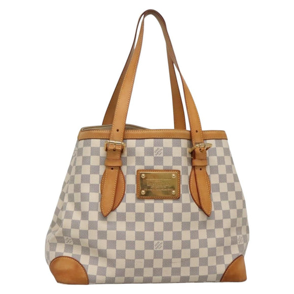 LOUIS VUITTON Damier Azur Hampstead MM Tote Bag N51206 LV Auth 138237