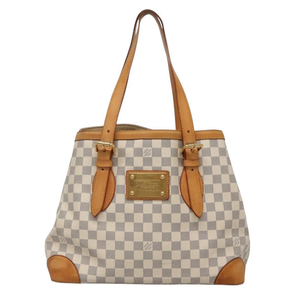 LOUIS VUITTON Damier Azur Hampstead MM Tote Bag N51206 LV Auth 138237
