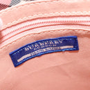 BURBERRY Nova Check Blue Label Shoulder Bag Nylon Pink Silver Auth 138245-14