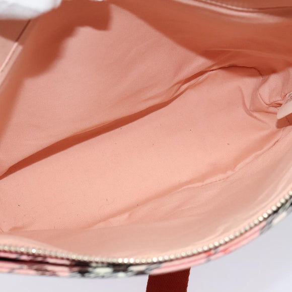 BURBERRY Nova Check Blue Label Shoulder Bag Nylon Pink Silver Auth 138245