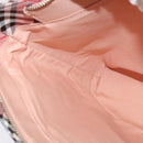 BURBERRY Nova Check Blue Label Shoulder Bag Nylon Pink Silver Auth 138245-17