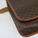 CELINE Macadam Canvas Shoulder Bag PVC Leather Brown Gold Auth 138247-9