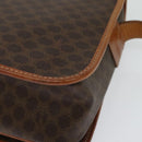 CELINE Macadam Canvas Shoulder Bag PVC Leather Brown Gold Auth 138247-16