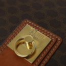 CELINE Macadam Canvas Shoulder Bag PVC Leather Brown Gold Auth 138247-17