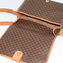 CELINE Macadam Canvas Shoulder Bag PVC Leather Brown Gold Auth 138247-18