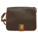 CELINE Macadam Canvas Shoulder Bag PVC Leather Brown Gold Auth 138247-13