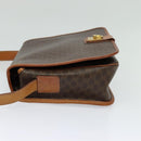 CELINE Macadam Canvas Shoulder Bag PVC Leather Brown Gold Auth 138247-3