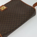 CELINE Macadam Canvas Shoulder Bag PVC Leather Brown Gold Auth 138247-6