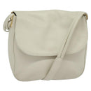 BALLY Shoulder Bag Leather White Gold Auth 138249-1