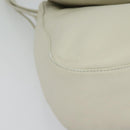 BALLY Shoulder Bag Leather White Gold Auth 138249-8