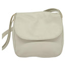 BALLY Shoulder Bag Leather White Gold Auth 138249-13