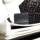 BALLY Shoulder Bag Leather White Gold Auth 138249-12