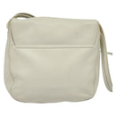 BALLY Shoulder Bag Leather White Gold Auth 138249-2