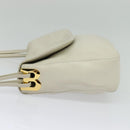BALLY Shoulder Bag Leather White Gold Auth 138249-3