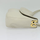 BALLY Shoulder Bag Leather White Gold Auth 138249-4