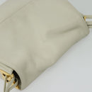 BALLY Shoulder Bag Leather White Gold Auth 138249-6