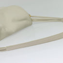 BALLY Shoulder Bag Leather White Gold Auth 138249-7