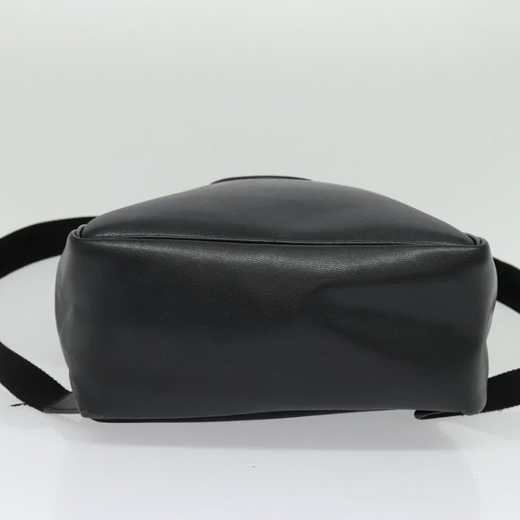 Salvatore Ferragamo Gancini Backpack Leather Black Silver Auth 138252