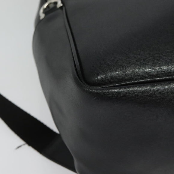 Salvatore Ferragamo Gancini Backpack Leather Black Silver Auth 138252
