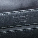 Salvatore Ferragamo Gancini Backpack Leather Black Silver Auth 138252-12