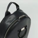 Salvatore Ferragamo Gancini Backpack Leather Black Silver Auth 138252-6